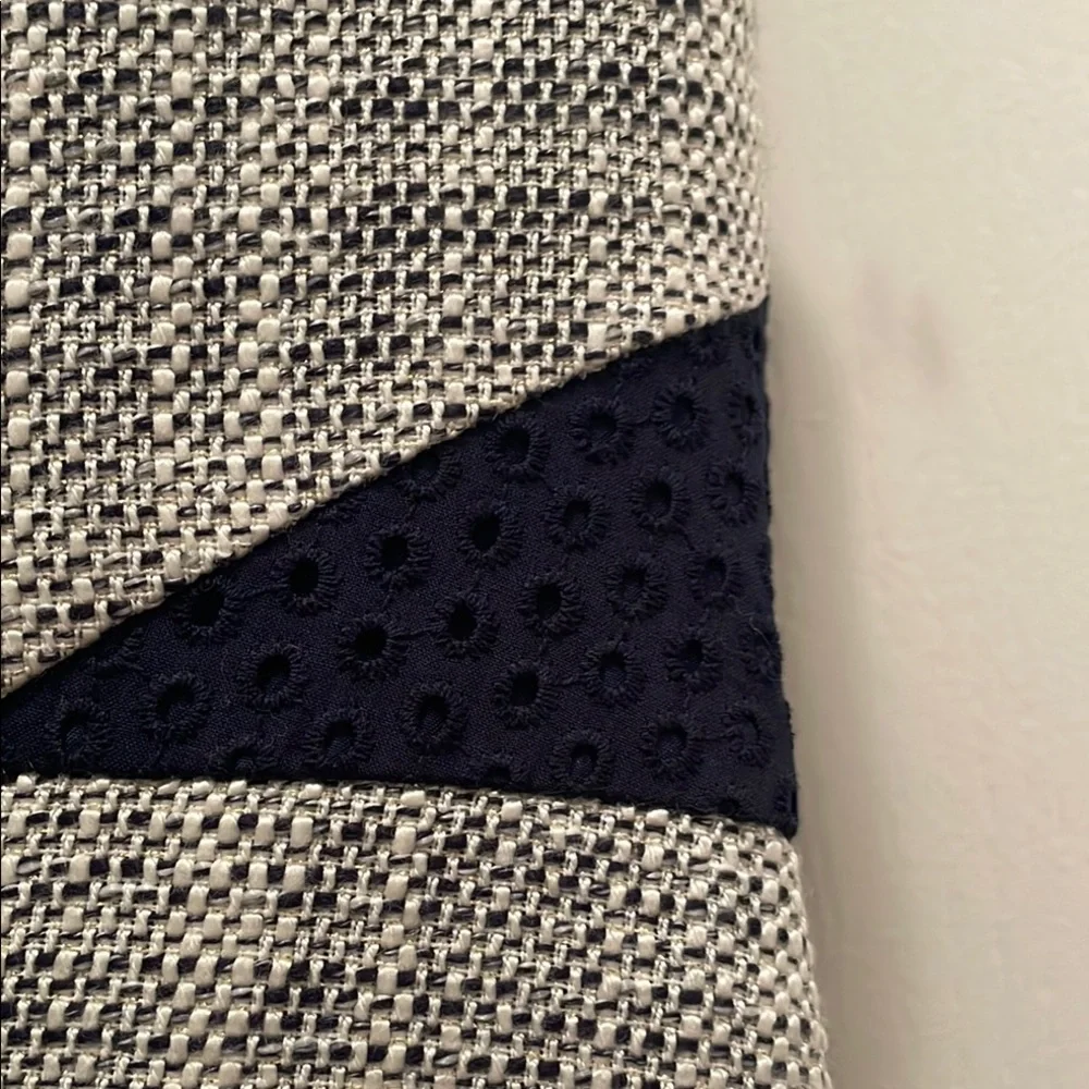 J. Crew Blue‎ and Gray Sheath Dress V-Neck Midi